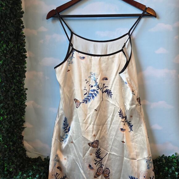other Dresses & Skirts - Flirty Slip dress with butterflies and leaves, silky y2k dress